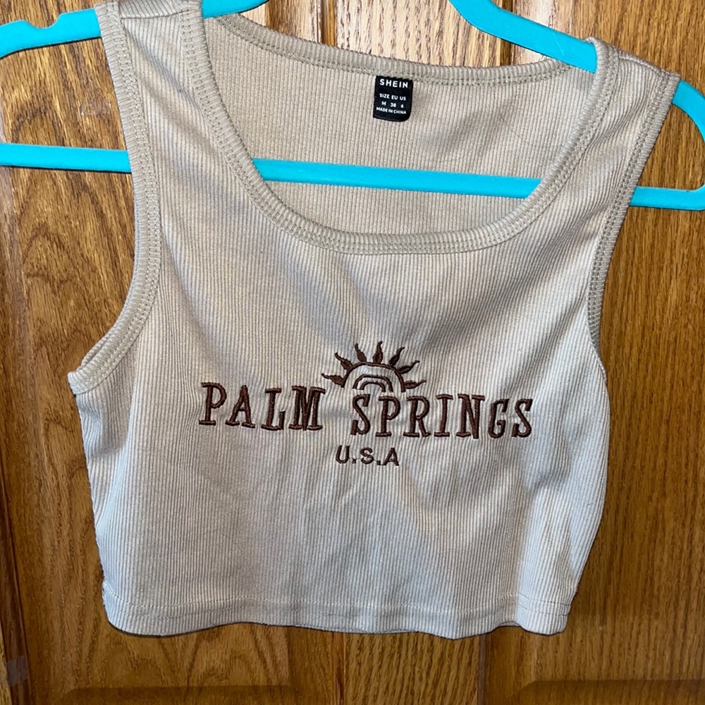 Cropped tan tee from shein